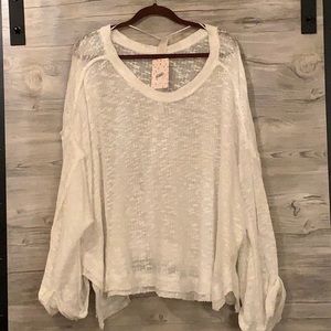 NWT Free People Island Girl Hacci White